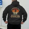Lineman Dad Like A Regular Dad But Cooler Lineman Men's Hoodie Back Print