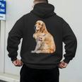 I Love Dad Patriotic Golden Retriever Canine Dog Lover Men's Hoodie Back Print