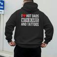 I Love Hot Dads With Beards And Tattoos I Heart Hot Dads Men's Hoodie Back Print