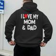 I Love My Mom & Dad Celebrate Family Mother Father Men's Hoodie Back Print