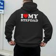 I Love My Step-Dad Heart Family Grandpa StepDad Bonus Dad Men's Hoodie Back Print I Love My Step-Dad Heart Family Grandpa StepDad Bonus Dad Men's Hoodie Back Print