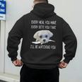 Maltese Dog Watching Owner Quote Puppy Mom Dad Men Women Girls Kids Men's Hoodie Back Print
