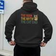 The Man The Myth The Cat Dad Cat Daddy Vintage Men's Hoodie Back Print The Man The Myth The Cat Dad Cat Daddy Vintage Men's Hoodie Back Print