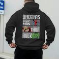 Marvel Father's Day Spider-Man Thor Hulk Dad Attributes Men's Hoodie Back Print