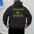Miner Dad Birthday Boy Party Video Gamer Pixel Men's Hoodie Back Print