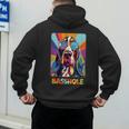 Mom & Dad Of a Basshole Basset Hound With Glasses -Adults Short Sleeve Men's Hoodie Back Print