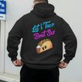 Mom Dad Let's Taco Bout Sex Gender Reveal Party Men's Hoodie Back Print