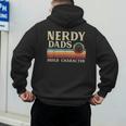 Nerdy Dads Build Character Retro Fathers Day Daddy Papa Men Men's Hoodie Back Print