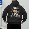 New Dad Baby Shower Cheers A Baby Is Brewing Men's Hoodie Back Print