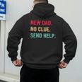 New Dad No Clue Send Help Vintage Men's Hoodie Back Print