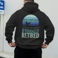 Ofishally Retired Fishing Retro Retirement Dad Men Men's Hoodie Back Print