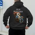 Old Buzzard Bird Old Man Grandpa Recliner Dads Joke Men's Hoodie Back Print