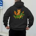 Orange Cat Dragon Riding Animal Lover Mom Dad Kids Men's Hoodie Back Print