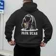 Papa Bear Autism Awareness Autism Matching Family Dad Men's Hoodie Back Print
