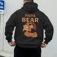Papa Bear Bears Animal Pun Lover Dad Father Daddy Father's Men's Hoodie Back Print