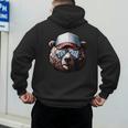 Papa Bear Face Cool Dad Style Retro Fathers Day Daddy Bear Men's Hoodie Back Print