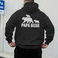 Papa Bear Two Cubs Shirt Daddy Bear Twin Tshirt Papa 2 Kids Men's Hoodie Back Print