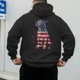 Patriotic Pitbull American Flag 4th Of July Dog Pitbull Dad Men's Hoodie Back Print