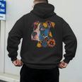 Pitbull Floral Dog Lover Vintage Flower Art Pitbull Mom Dad Men's Hoodie Back Print
