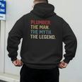 Plumber The Man The Myth The Legend Dad Hero Men's Hoodie Back Print Plumber The Man The Myth The Legend Dad Hero Men's Hoodie Back Print