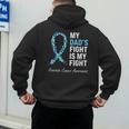 Prostate Cancer Awareness Light Blue Ribbon Dad Survivor Men's Hoodie Back Print