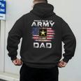 Proud To Be An Army Dad With American Flag Veteran Men's Hoodie Back Print