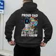 Proud Dad Of The Toughest Boy Autism Awareness Father Autism Men's Hoodie Back Print