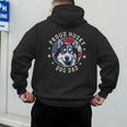 Proud Husky Dad American Flag Patriotic Husky Dad Men's Hoodie Back Print