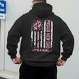 Proud New Dad New Girl Baby First Fathers Day American Flag Men's Hoodie Back Print