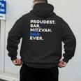 PROUDEST BAR MITZVAH DAD EVER Jewish BOY Celebration Men's Hoodie Back Print PROUDEST BAR MITZVAH DAD EVER Jewish BOY Celebration Men's Hoodie Back Print