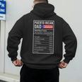 Puerto Rican Dad Nutrition Facts Pride Father's Day Men's Hoodie Back Print