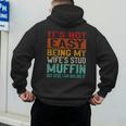 Retro Fathers Day Not Easy Being My Wifes Stud Muffin Dad Men's Hoodie Back Print