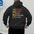 Retro Husband Father Hero Protector Legend Father Day Dad Men's Hoodie Back Print