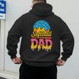 Retro Ice Cream Drip Softball Dad Game Day Dad Father's Day Men's Hoodie Back Print