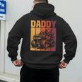 Retro Monster Truck Daddy Matching Family Birthday Party Men's Hoodie Back Print