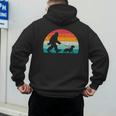 Retro Sasquatch Lover Doxie Wiener Dog Walker Bigfoot Walking a Dog Dachshund Weiner Dog Dad Weenie Small Men's Hoodie Back Print