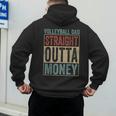 Retro Volleyball Dad Straight Outta Money Men's Hoodie Back Print