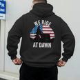 We Ride At Dawn Lawnmower Lawn Mowing Dad Vintage Men Men's Hoodie Back Print