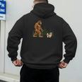 Shih Tzu Bigfoot Dog Walking Mom Dad Kids Men's Hoodie Back Print