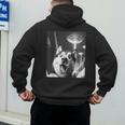 Siberian Husky Alien UFO Taking a Selfie Dog Mom Dad Men's Hoodie Back Print