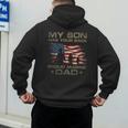 My Son Has Your Back Marine Dad Camouflage Men's Hoodie Back Print