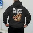 Sorry Got Plans Bigfoot Dad Humor Sasquatch Sayings Men's Hoodie Back Print
