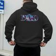Space Dad Family Matching Mom Space Birthday Theme Party Men's Hoodie Back Print