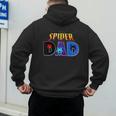 Spider Dad Shirt Birthday Fathers Day Halloween Costumes Pjs Men's Hoodie Back Print