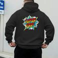 Super Dad Comic Book Superhero Father's Day Men's Hoodie Back Print