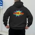 Super Dad Family Matching Superhero Comics Set Fathers Day Men's Hoodie Back Print