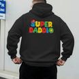 Super Gamer Dad Unleashed Celebrating Fatherly Powers Men's Hoodie Back Print