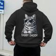 Tabby Daddy Cat Dad Graphic Grey Tabby Cat Lover Men's Hoodie Back Print