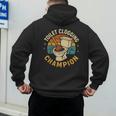 Toilet Clogging Champion Bathroom Humor Dad Jokes Men's Hoodie Back Print