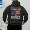 I Have Two Titles Veteran And Grumpy Dad Papa Grandpa Men's Hoodie Back Print